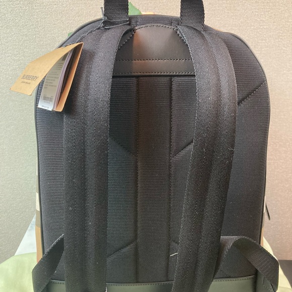 NWT Burberry Taupe Brown IP Check Jeff Men’s Canvas Backpack - $1350 Retail - Picture 5 of 9